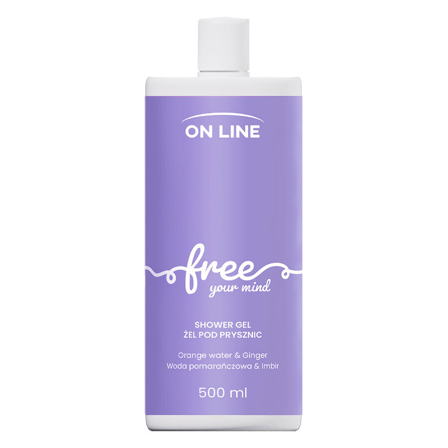 On Line Free shower gel with orange and ginger water, 500 ml