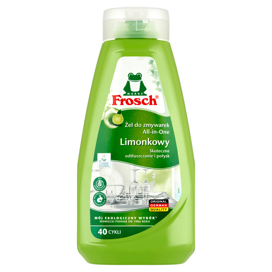 Frosch set, vaatwasgel, kalk, 650 ml + vaatwasmiddel, bio-alcoholbasis, 750 ml