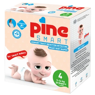 Pine Smart, luiers om urineweginfecties op te sporen, maat 4, maxi, 7-14 kg, 20 stuks