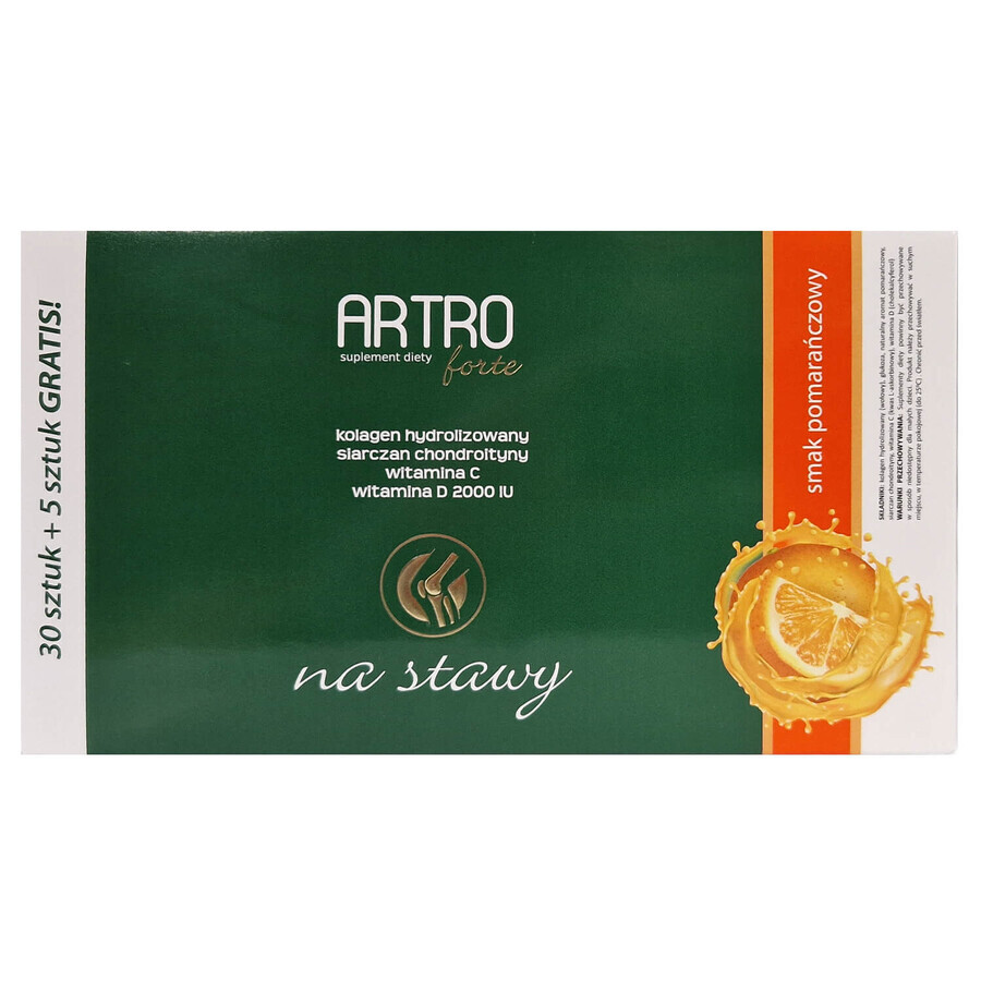 Artro Forte, goût orange, 30 sachets + 5 sachets gratuits