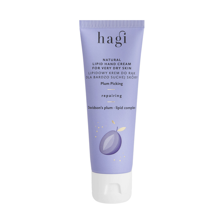 Hagi Na Crème pour les mains à la prune avec des lipides naturels, réparatrice, peaux très sèches, 50 ml