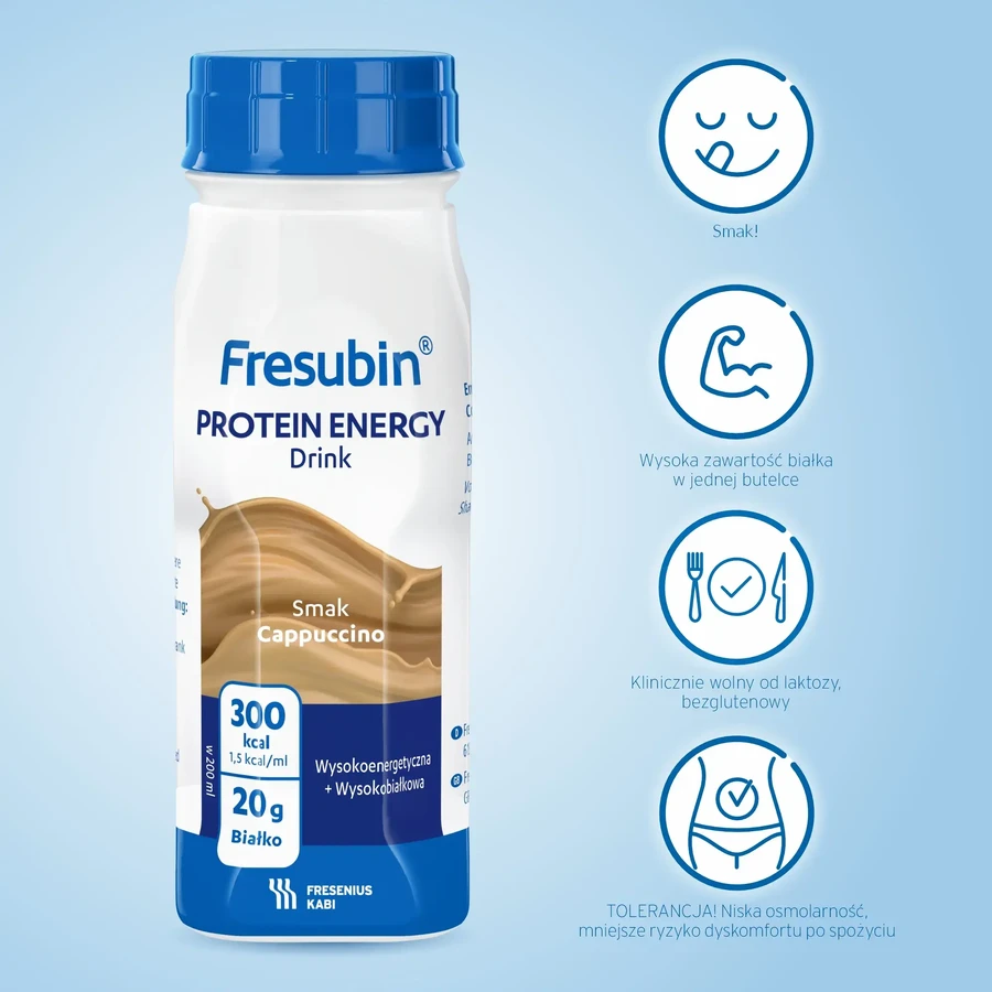 Fresubin Protein Energy Drink, voedingsdrank, cappuccino smaak, 4 x 200 ml