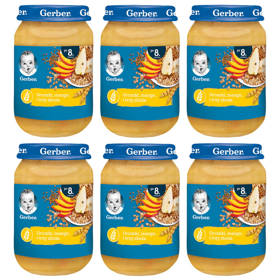Buy Gerber dessert set, pears, mango and three cereals, after 8 months, 6 x 190 g DECORATED PACKAGING Gerber dessert set, pears, mango and three cereals, after 8 months, 6 x 190 g DECORATED PACKAGING
