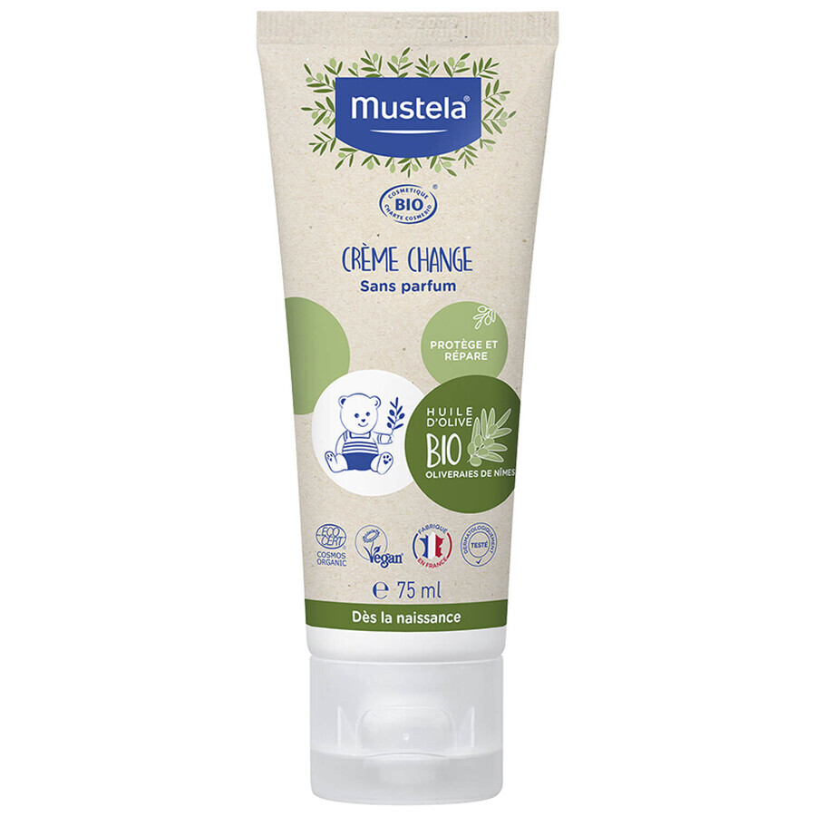 Mustela Bebe Enfant set, gentle cleansing gel for body and head, from birth, 750 ml + replacement cream, 75 ml + box, 1 piece free of charge