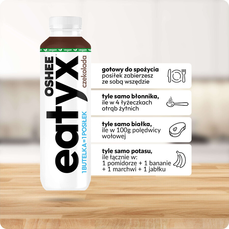 OSHEE Eatyx, repas liquide prêt à consommer, végétalien, chocolat, 500 ml SHORT DATE