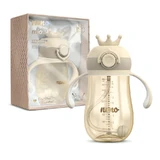 Neno Mio 2, bottle with straw, Cream, from 12 months, 280 ml