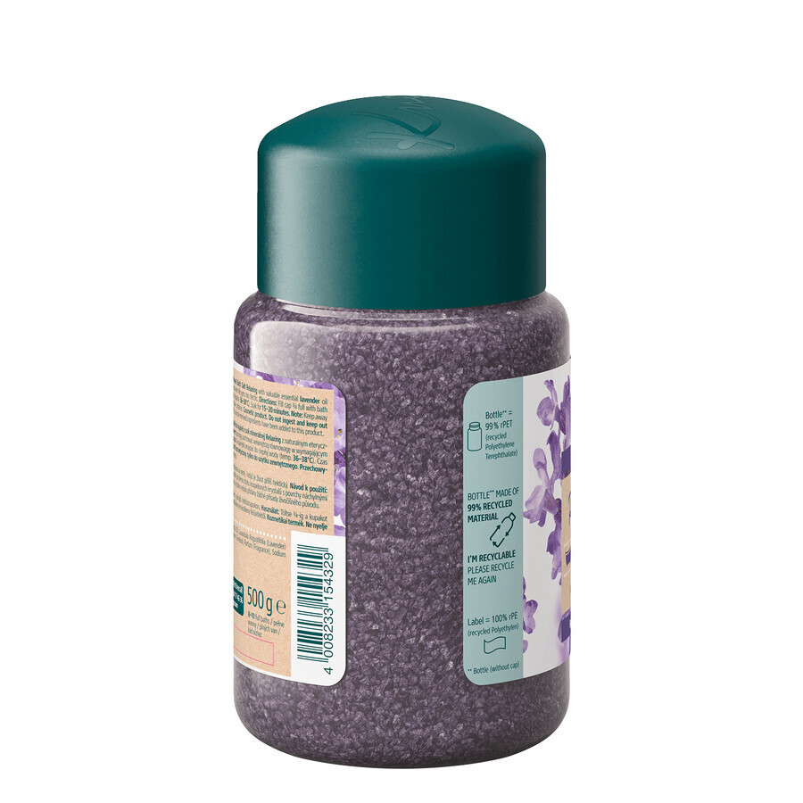Set relajante Kneipp Lavanda, cristales de baño con sal mineral, 500 g + aceite corporal, pomelo, azafrán, aceite, 20 ml por 1 penique