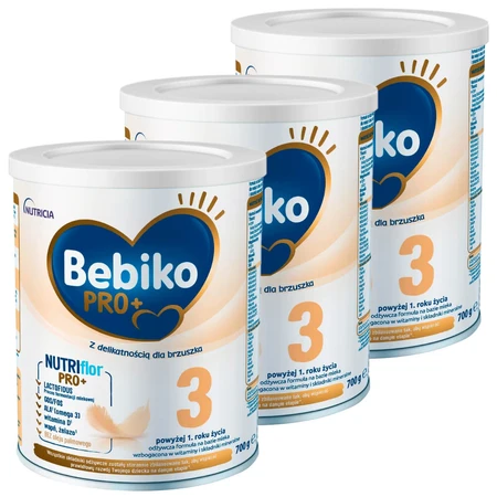 Bebiko Pro+ 3 Nutriflor Pro+, leche modificada, más de 1 año, 3 x 700 g