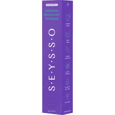 Seysso Colour Refreshing Blackcurrant, erfrischende Zahnpasta mit Minze und schwarzer Johannisbeere, 75 ml