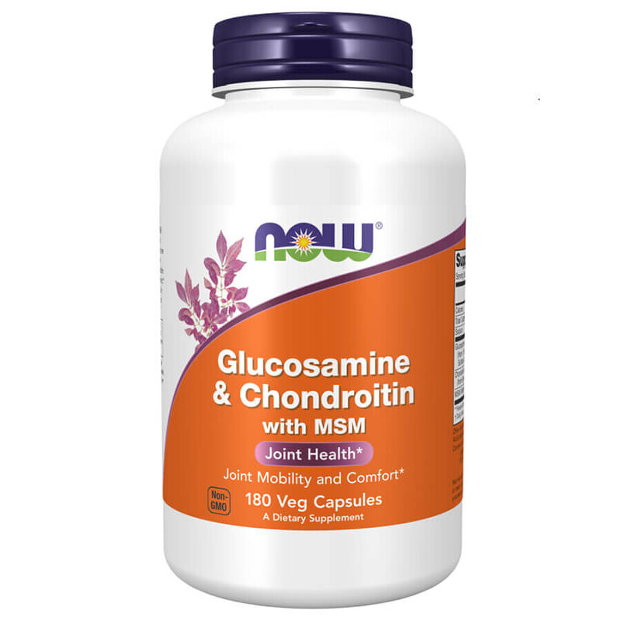 Now Foods Glucosamine en Chondroïtine met MSM, Glucosamine met Chondroïtine en MSM, 180 capsules