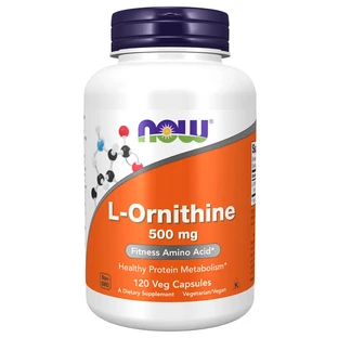 Now Foods L-Ornithine, L-Ornithine 500 mg, 120 gélules
