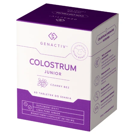 Genactiv Colostrum Junior Colostrum Junior Sureau noir, à partir de 3 ans, 60 comprimés