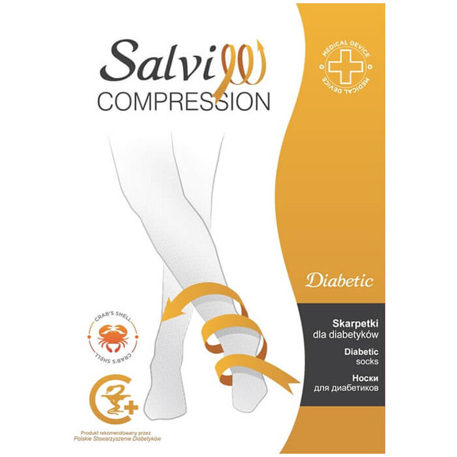 Salvi Compression Diabetic, diabetic socks, with chitin, size XXL, black