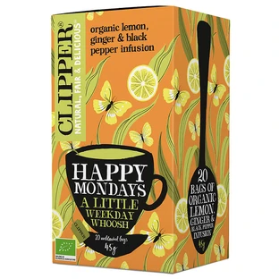 Clipper, lemon tea with ginger and black pepper, 2.25 g x 20 sachets