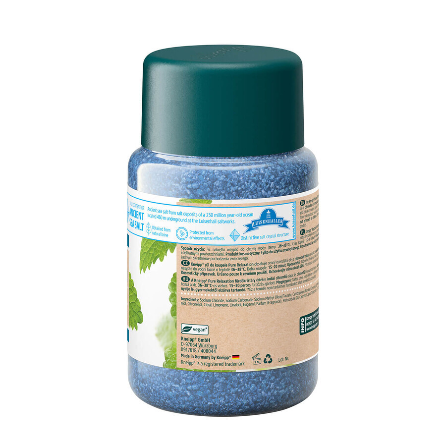 Kneipp Pure Relaxation Melissa set, badkristallen met mineraalzout, 500 g + lichaamsolie, grapefruit, saffraan, olie, 20 ml voor 1 cent