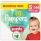 Pampers Harmonie Pants, pañales, talla 5, 12-17 kg, 144 unidades EMBALAJE DEFECTUOSO
