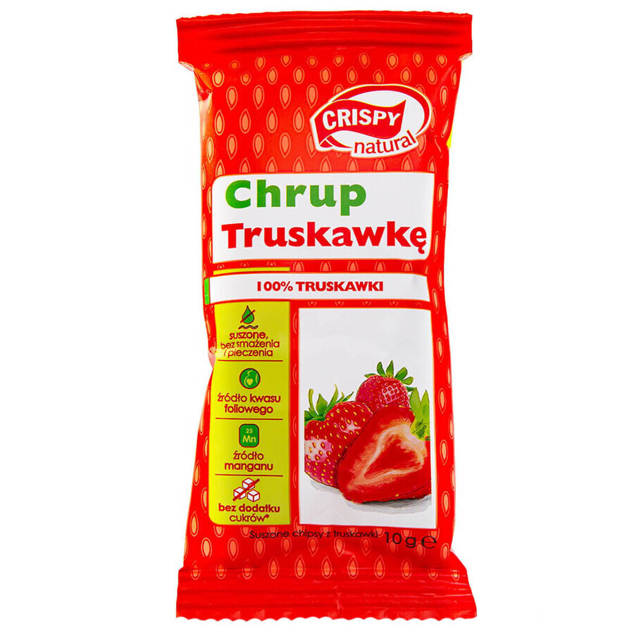 Set Crispy Naturel, Crispy Aardbei, gedroogde aardbeienchips, 4 x 10g + kleurboek Dichtbij de natuur gratis