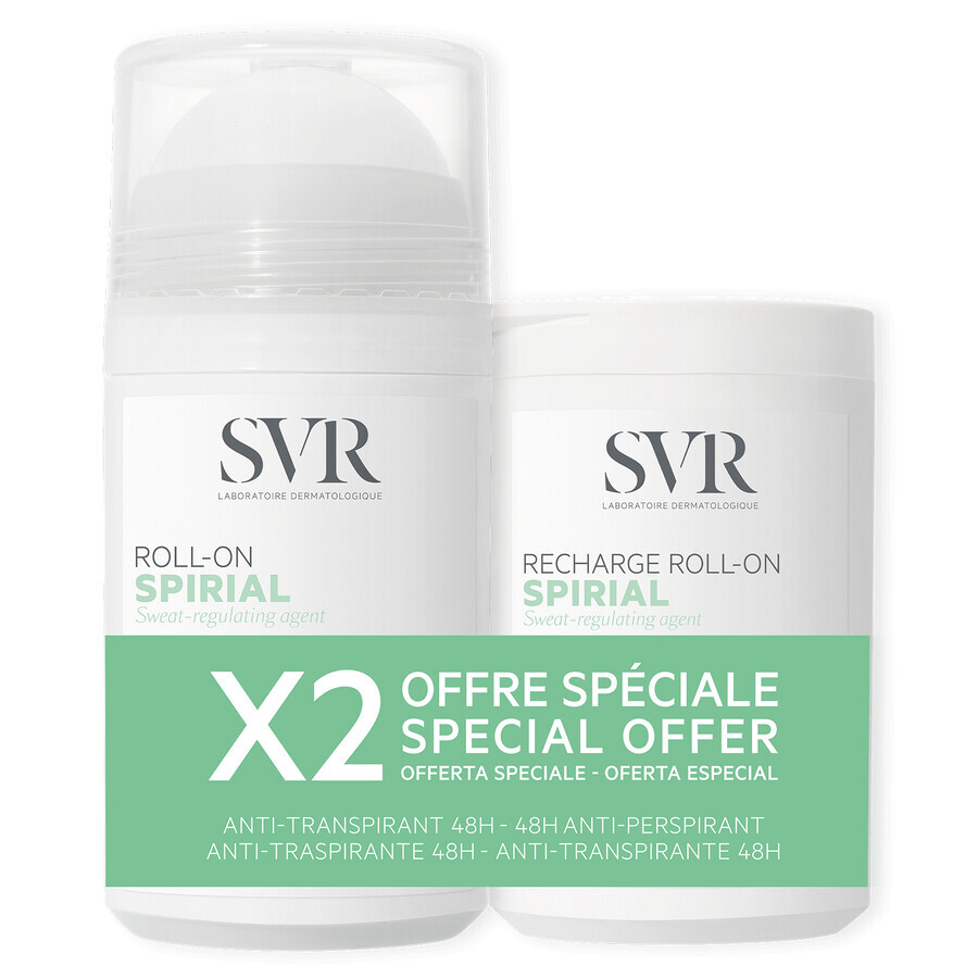 Boutique SVR Spirial anti-transpirant roll-on, 50 ml + recharge, 50 ml SVR Spirial anti-transpirant roll-on, 50 ml + recharge, 50 ml