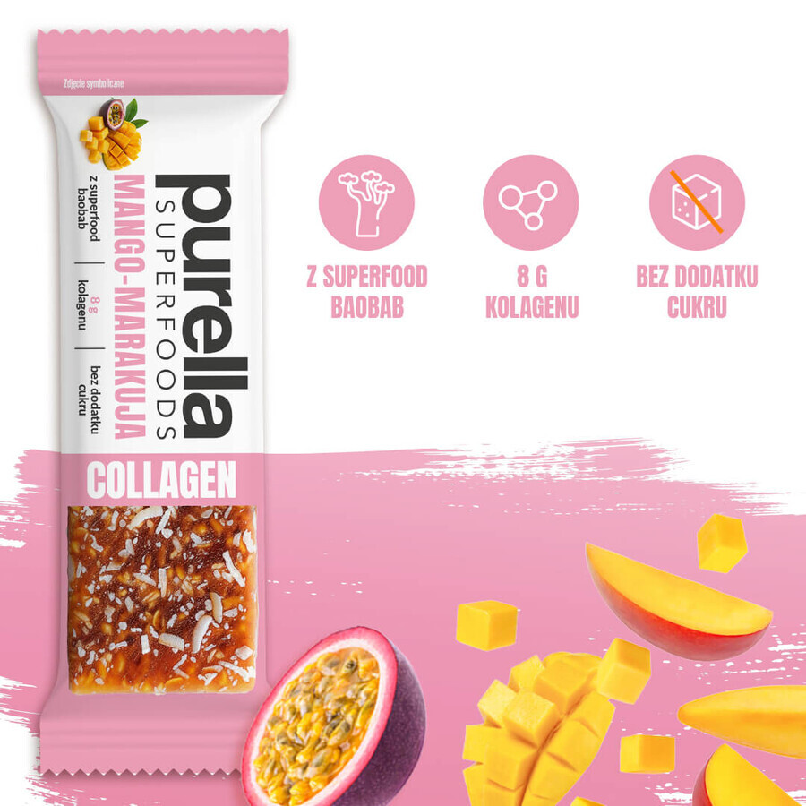 Purella SuperFoods Collageenreep, mango-maracuja, 40g