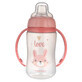 Canpol Babies, vaso entrenador con hocico blando, animalitos, rosa, 56/512, a partir de 6 meses, 320 ml