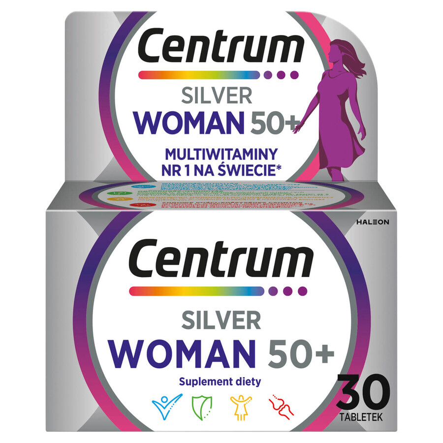 Centrum Woman 50+ set, 2 x 30 comprimés + Corega, sac cosmétique de voyage gratuit