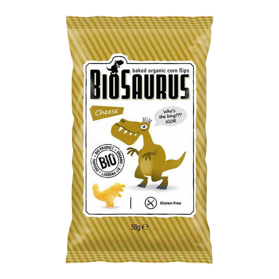 Winkel op BioSaurus, Bio gebakken maïs chips, kaassmaak, 50 g BioSaurus, Bio gebakken maïs chips, kaassmaak, 50 g