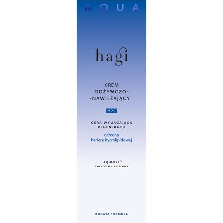 Hagi Aqua Zone, nährende und feuchtigkeitsspendende Nachtcreme, regenerationsbedürftige Haut, 50 ml