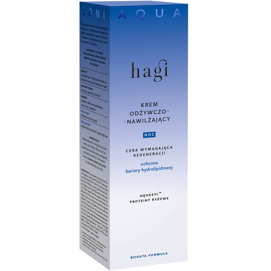 Hagi Aqua Zone, nährende und feuchtigkeitsspendende Nachtcreme, regenerationsbedürftige Haut, 50 ml