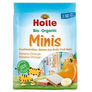 Organic Banana and Orange Minis Fruit Bars, +12 months, 8x 12.5g, Holle Baby Food