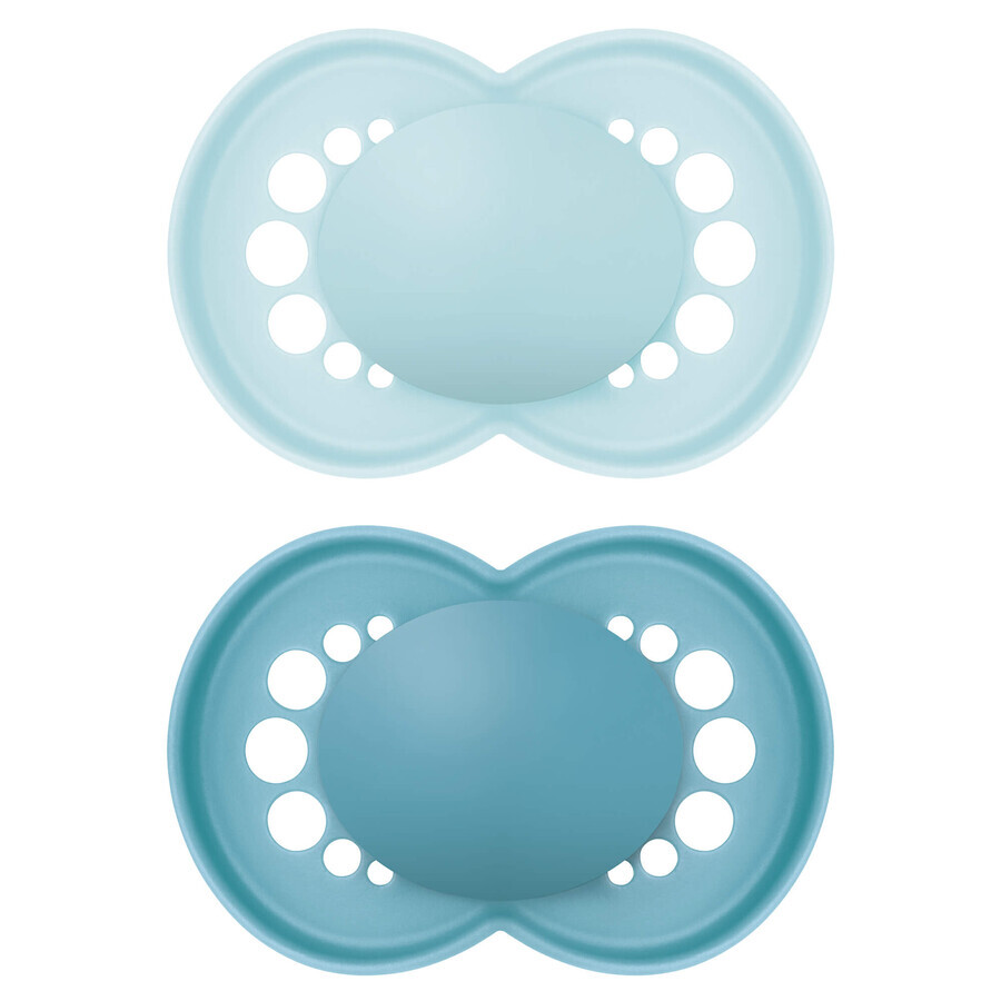 MAM Original, fopspeen, silicone, orthodontisch, mat onbedrukt, jongen, 6-16 maanden, 2 stuks
