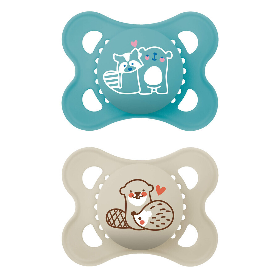MAM Original, dummy, silicone, orthodontic, Planet Love, boy, 2-6 months, 2 pieces
