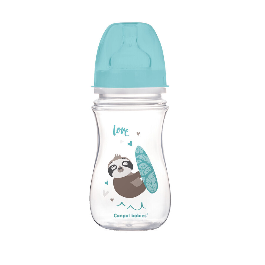 Canpol Babies EasyStart set, anti-colic bottle, from birth, 120 ml + anti-colic bottle, 3-6 months, 240 ml + bottle and teat cleaner, 500 ml for 1 penny