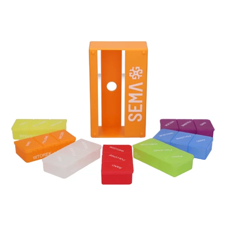 SEMA Protect three-chamber weekly medication box