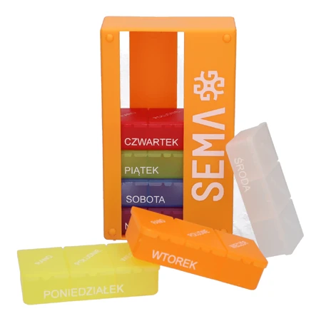SEMA Protect three-chamber weekly medication box