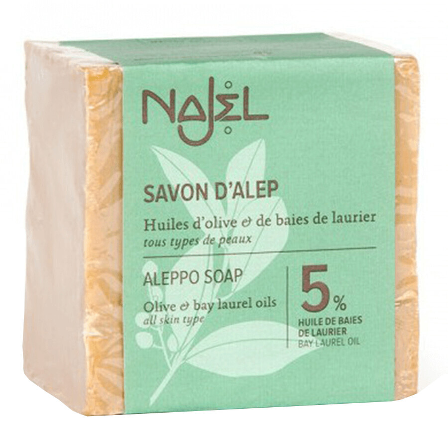 Najel, savon d'Alep, 5% d'huile de laurier et d'huile d'olive, 200 g