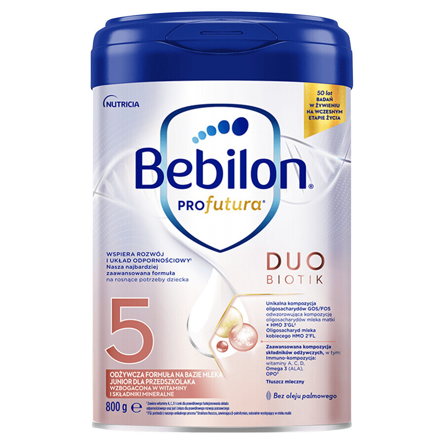 Set Bebilon Profutura DuoBiotik 5, formula nutriente a base di latte per bambini in età prescolare, 3 x 800 g + Mustela Bebe Enfant, gel lavante nutriente, 300 ml in omaggio