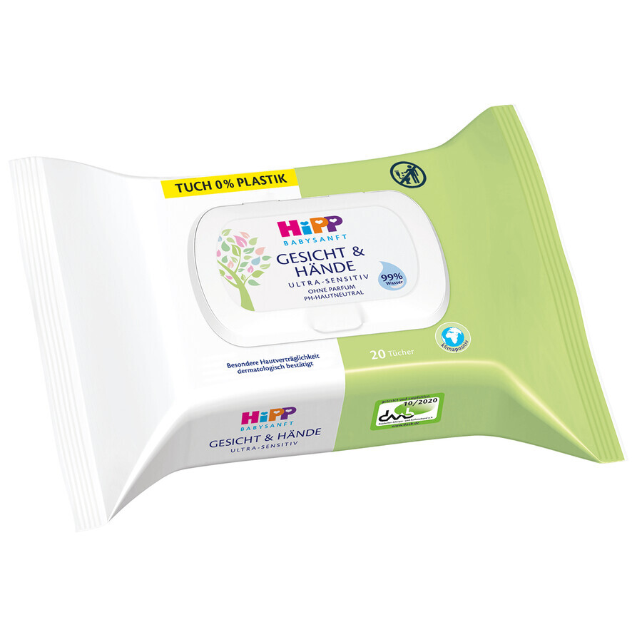 Comprar HiPP Babysanft, toallitas húmedas para cara y manos, desde el nacimiento, 20 unidades HiPP Babysanft, toallitas húmedas para cara y manos, desde el nacimiento, 20 unidades