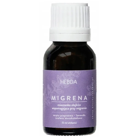 Hebda essential oil blend for migraine, 15 ml