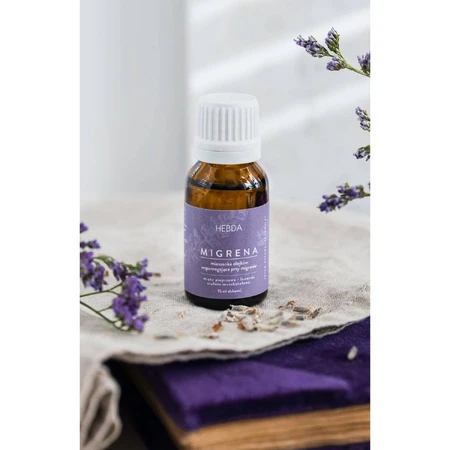 Hebda essential oil blend for migraine, 15 ml