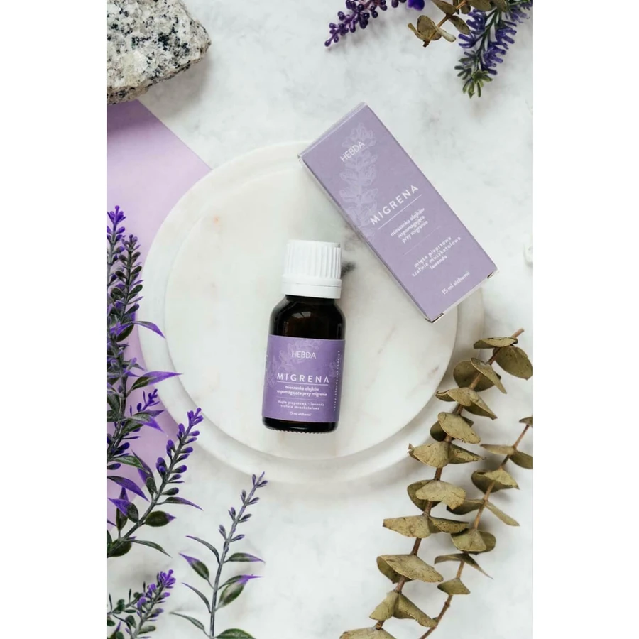 Hebda essential oil blend for migraine, 15 ml