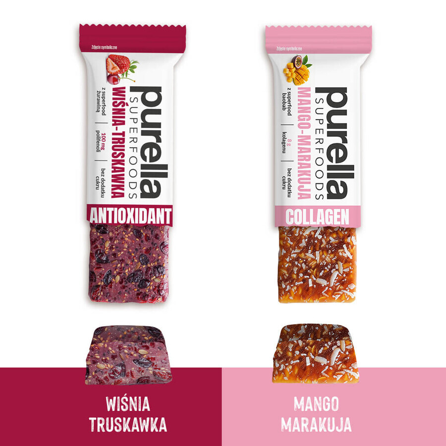 Purella Superfoods Antioxidant Bar, cherry-strawberry, 40 g