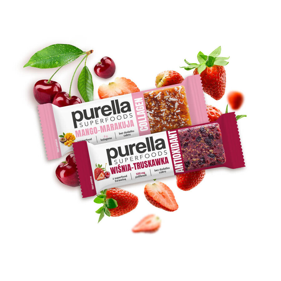 Purella Superfoods Antioxidant Bar, cherry-strawberry, 40 g