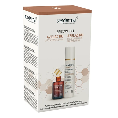 Kit Sesderma Azelac RU, sérum liposomé, 30 ml + émulsion illuminatrice SPF 50, 50 ml