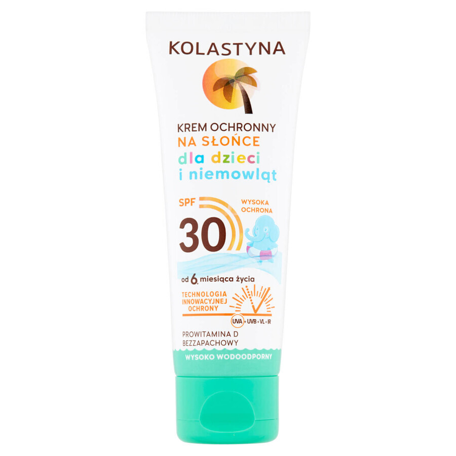 Set Kolastyna, protezione solare per neonati e bambini da 6 mesi, SPF 30, 75 ml + maschera doposole, 20 ml per 1 centesimo