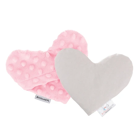 Bocioland, hot water bottle with heart, mint, pink, 1 pc