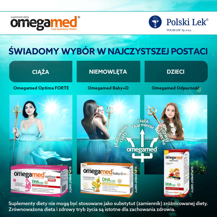 Omegamed Optima Optima Forte DHA Algae Set for women in the second and third trimester of pregnancy and nursing mothers, 2 x 60 capsules