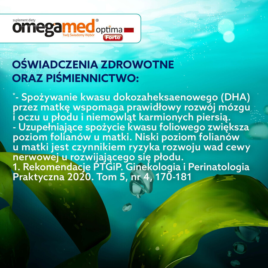 Omegamed Optima Optima Forte DHA Algae Set for women in the second and third trimester of pregnancy and nursing mothers, 2 x 60 capsules