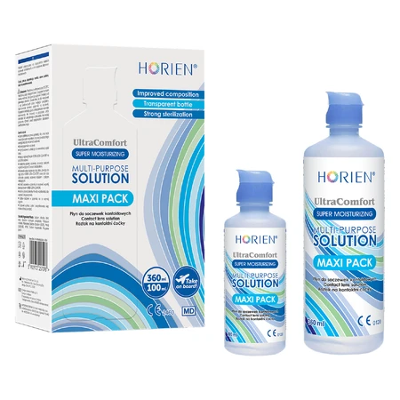 Horien Ultra Comfort multifunctional solution, contact lens solution, maxi pack, 360 ml + 100 ml