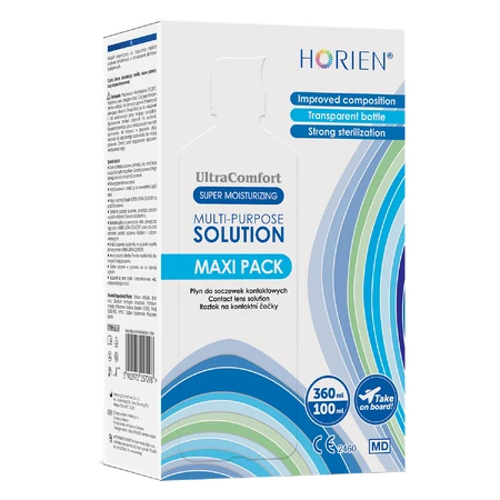 Horien Ultra Comfort multifunctional solution, contact lens solution, maxi pack, 360 ml + 100 ml