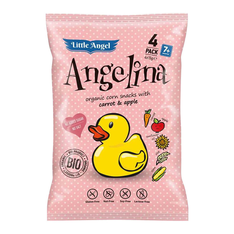 Comprar Little Angelina Bio cris patatas fritas de maíz, zanahoria y manzana, después de 7 meses, 4 x 15 g Little Angelina Bio cris patatas fritas de maíz, zanahoria y manzana, después de 7 meses, 4 x 15 g